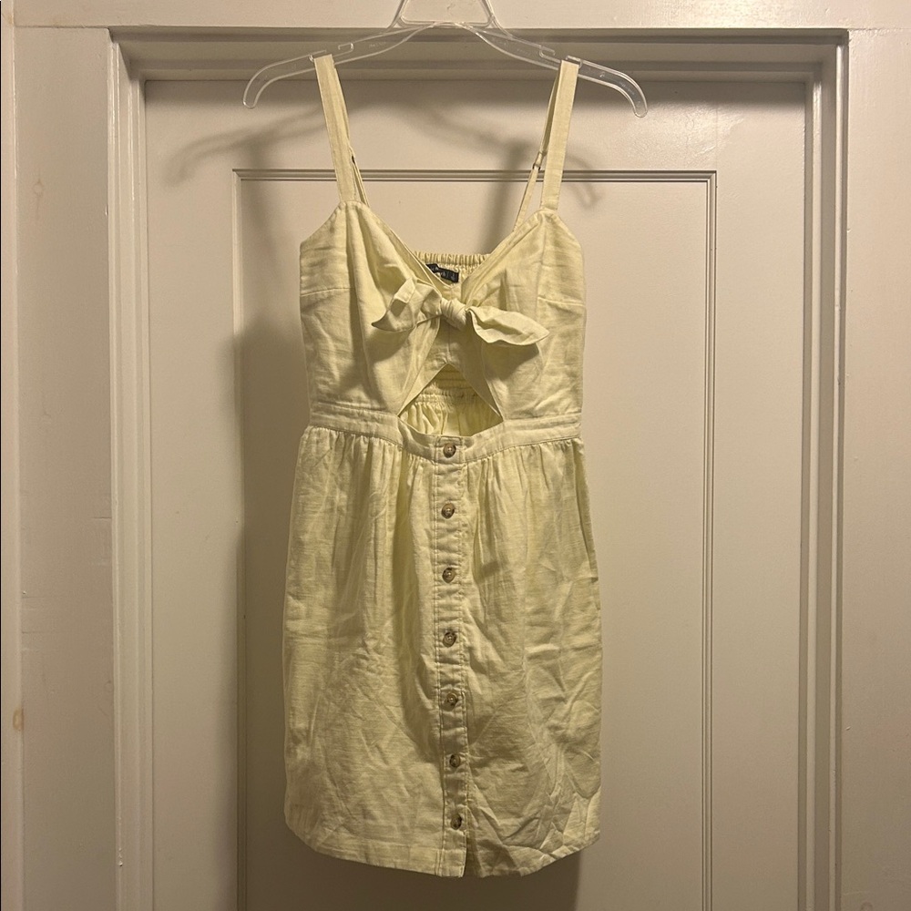Abercrombie & Fitch Cut-Out Tie-Front White/Cream Mini Dress - Small, NWOT